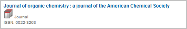 Journal title display in Folio title hitlist.