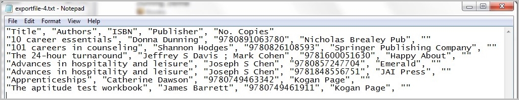 Citations from Folio viewed in Notepad.