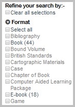 Refine your search panel showing examples of Format filters.