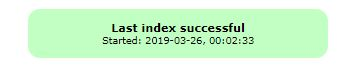 Screenshot of the Last indexed status