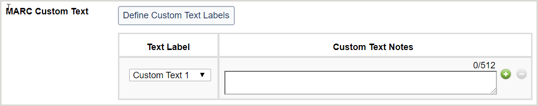 MARC custom text labels