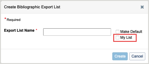 Create Export List