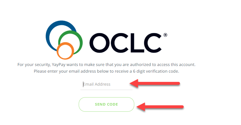 Screenshot calling out the Email Address field and SEND CODE buton on the Email verification screen