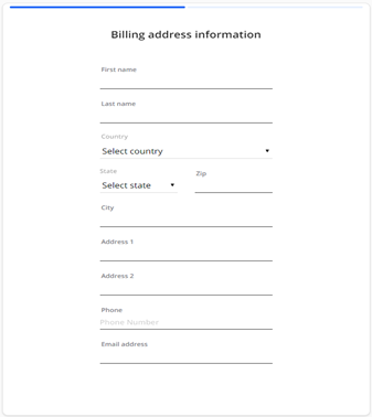 Screenshot of the OCLC Billing Center's Billing address information screen