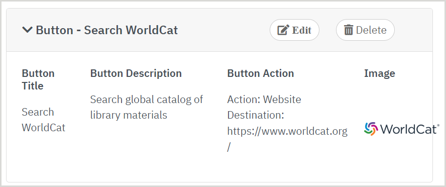 The details for a button with option to edit in the CapiraMobile Staff Dashboard