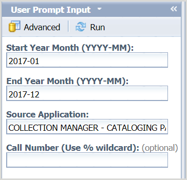 User Prompt Input panel