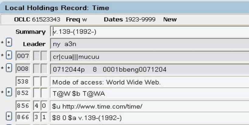 Level 3 Holdings Record for an Electronic Serial
