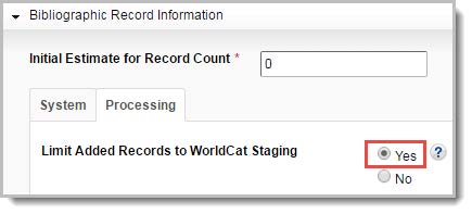 Data sync collection Processing tab