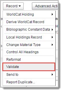 Record Manager validate