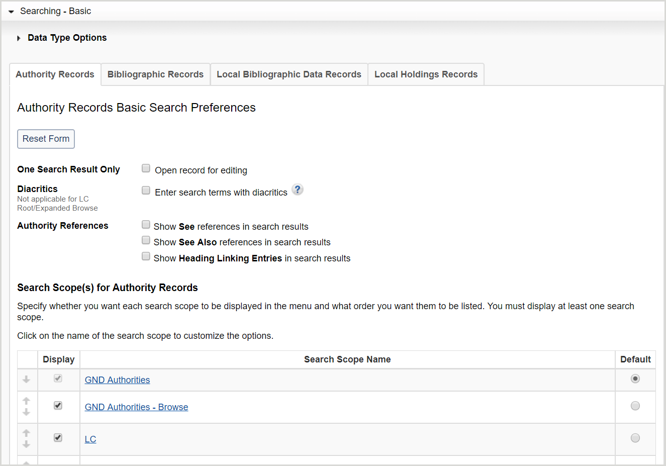 Basic searching - Authority records
