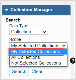 Collection Manager My Selected Collections