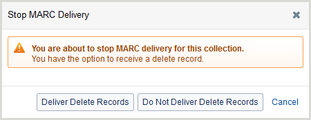 Stop MARC Delivery dialog