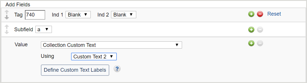 Collection custom text field