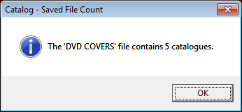 Catalog - Saved file count screen
