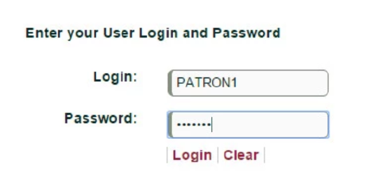 Login page