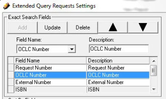 Extended Query Requests Settings window