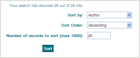 Sort results hitlist - Ascending order
